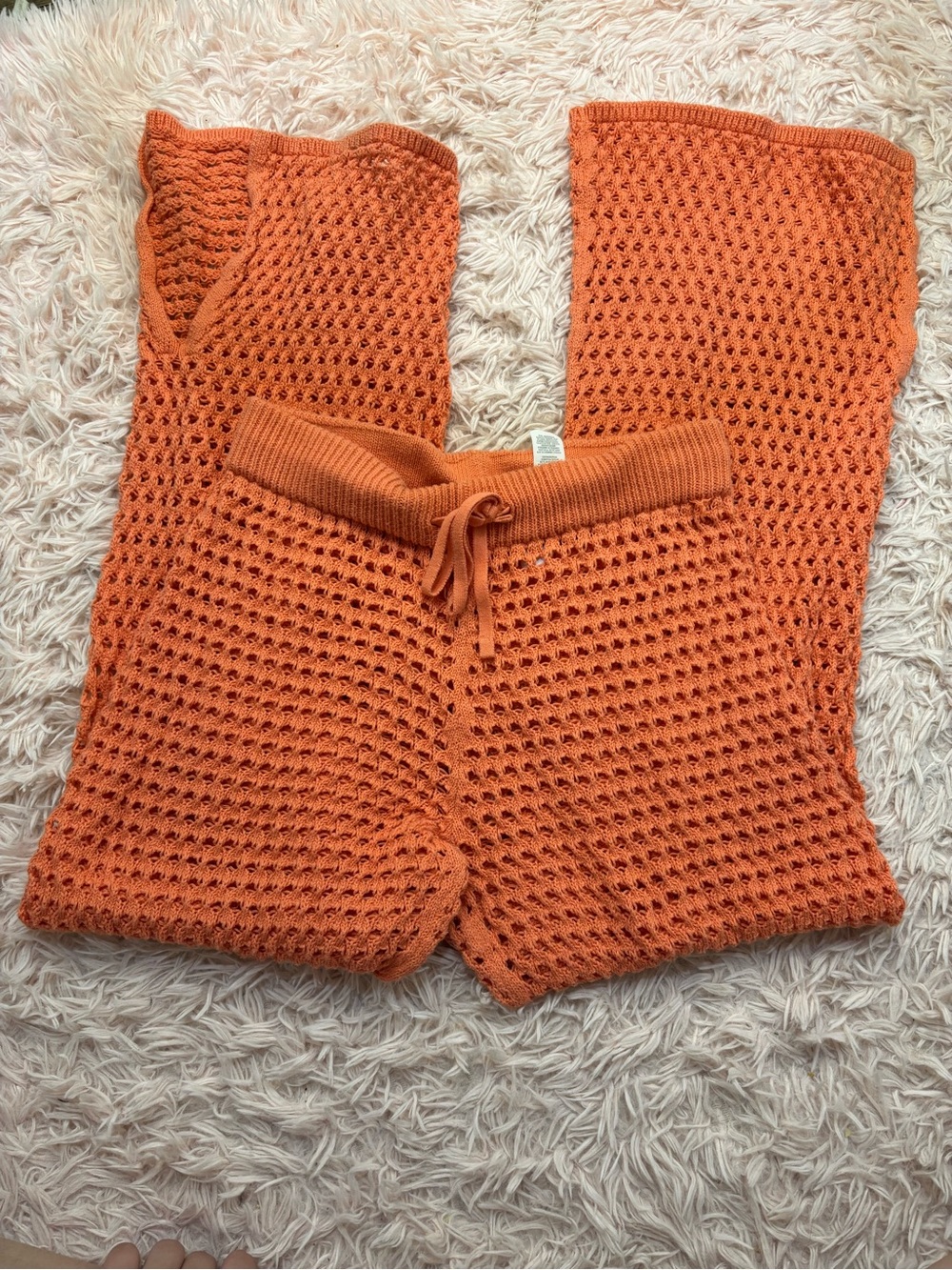 aerie Orange Crochet Swim Coverup Shorts